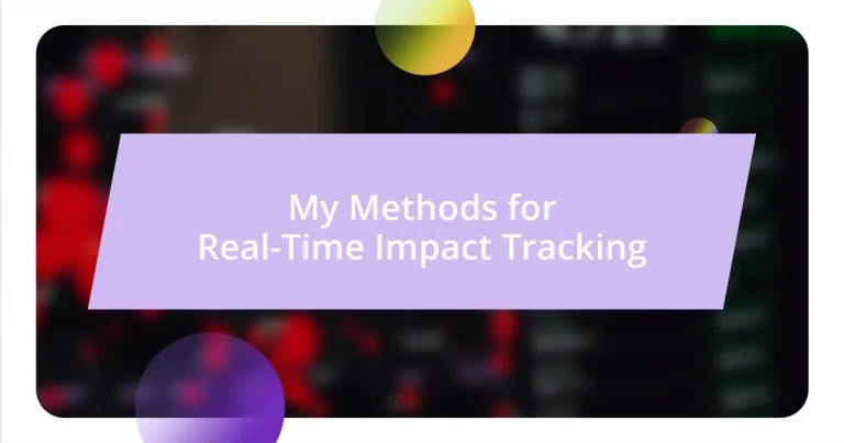 My Methods for Real-Time Impact Tracking