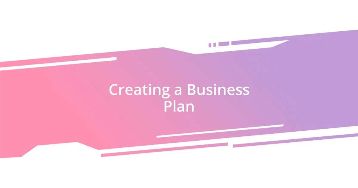 Creating a Business Plan